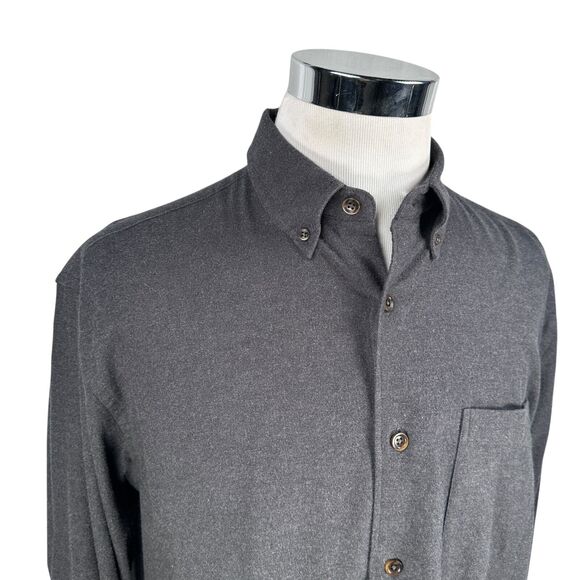 Orvis Chamois Cloth Flannel Shirt Men’s Large Dark Gray Long Sleeve Button-Down - Picture 2 of 9